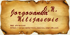 Jorgovanka Milijašević vizit kartica